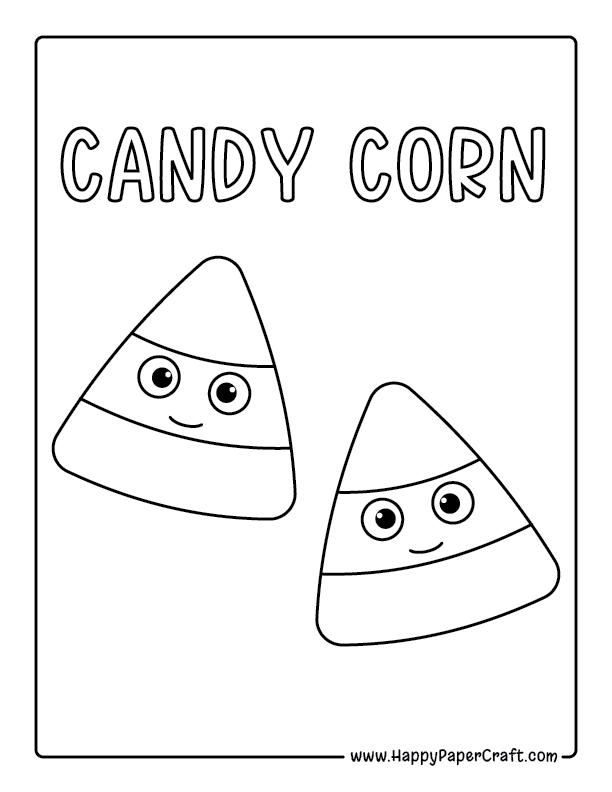 Candy Corn Coloring Page