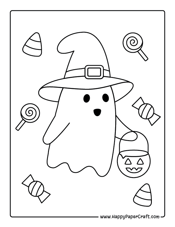 Cute Ghost Coloring Page