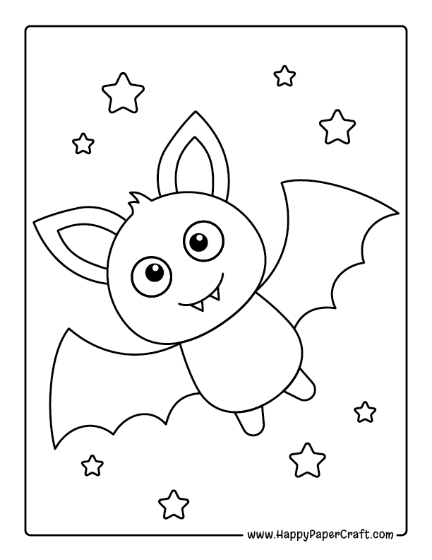 Halloween Bat Coloring Page