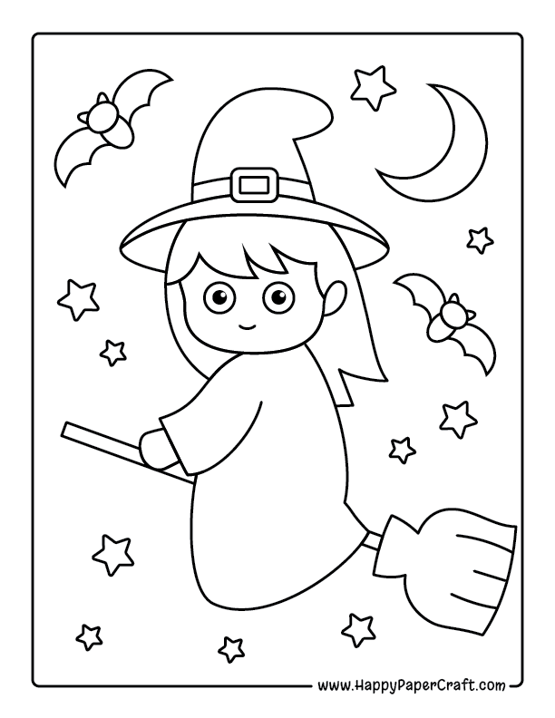 Halloween Witch Coloring Page