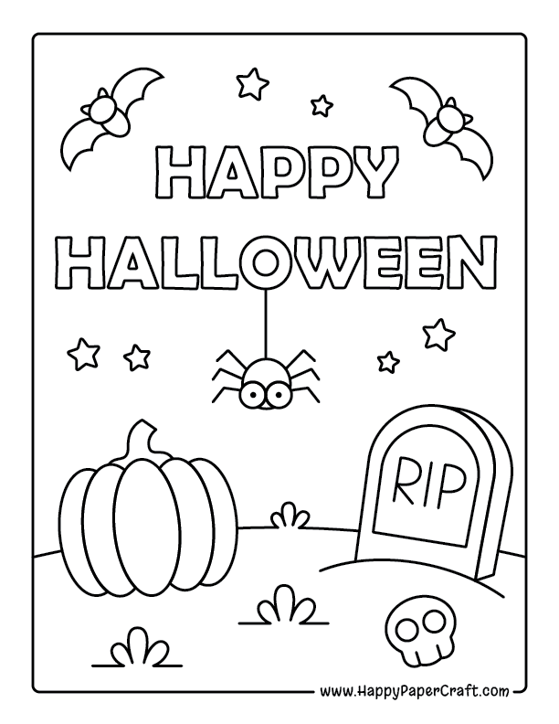 Happy Halloween Coloring Page