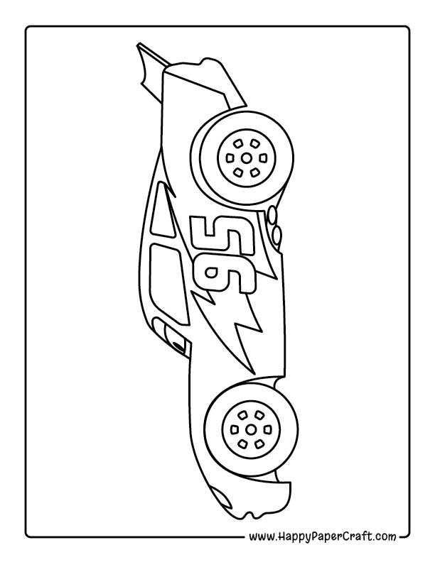 Side View Lightning McQueen Color Page