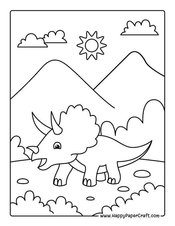 Triceratops Coloring Page