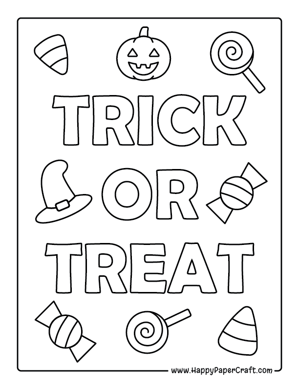 Trick or Treat Coloring Page